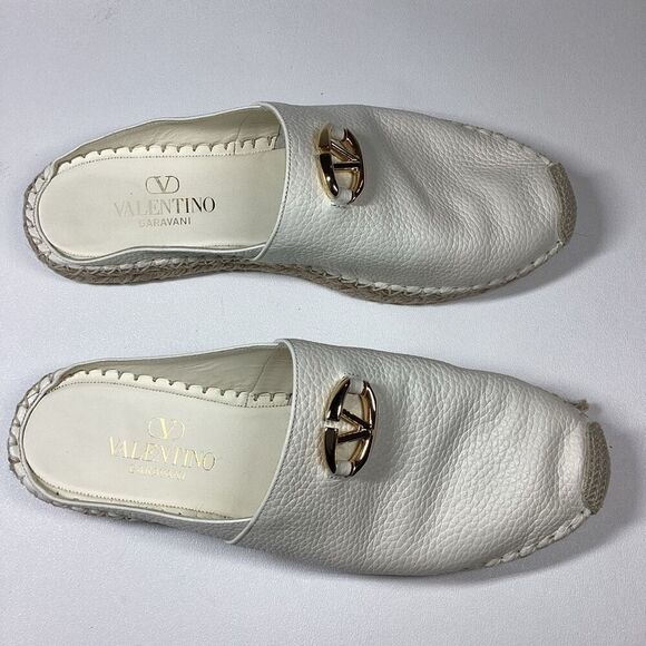 Valentino Garavani VLOGO 25 embellished textured-leather espadrille mules‎ - Picture 5 of 16